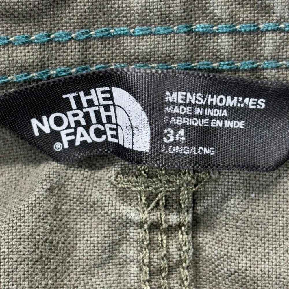 The North Face Pants‎ Mens 34x33 Canvas Olive Green 5 Pocket Stretch Workwear